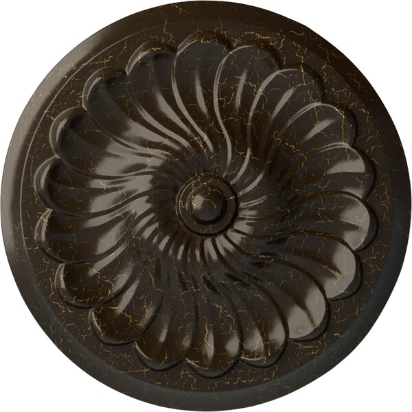 Ekena Millwork Flower Spiral Ceiling Medallion (Fits Canopies up to 2"), 12 1/4"OD x 2 1/4"P, Stone Hearth Crackle CM12FLSHC - main